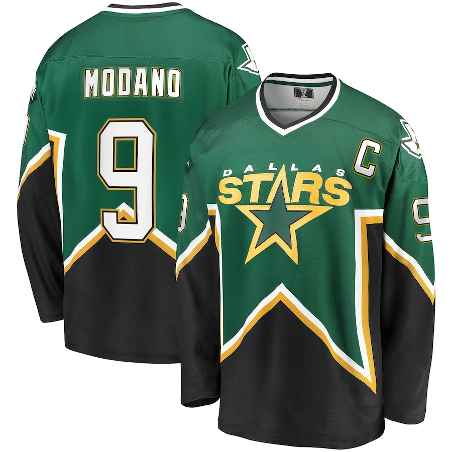 Men's Dallas Stars Mike Modano #9 Kelly Green/Black Premier Breakaway Retired Jersey